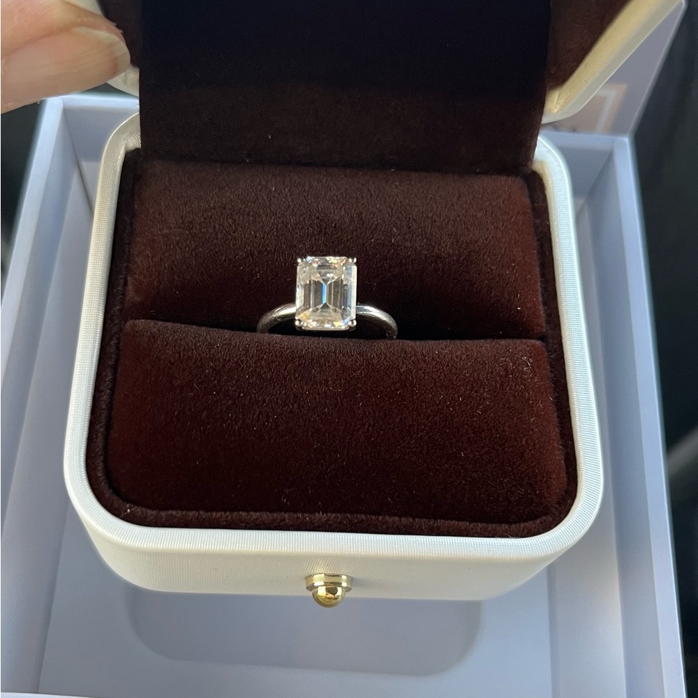 Emerald Cut Moissanite Wedding Set